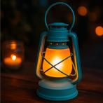 LED Stormlamp Lantaarn Lichtblauw Tafellamp hanglamp, Modern, Sfeervol, Vintage, Onbekend, Nieuw, Ophalen of Verzenden