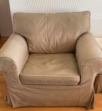 IKEA Ektorp 2 zitsbank plus fauteuil, kleur beige, Ophalen, Gebruikt, 150 tot 200 cm, Tweepersoons