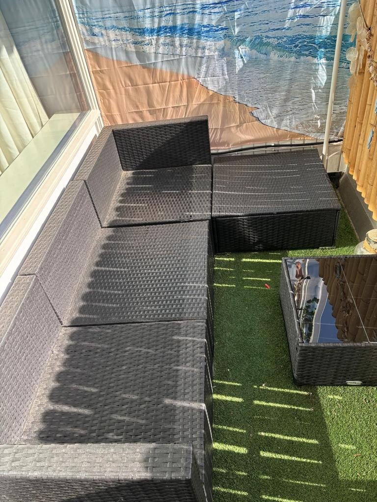 VidaXL Loungeset met eiland en kussens - Zo goed als nieuw, Tuin en Terras, Tuinsets en Loungesets, Zo goed als nieuw, Loungeset