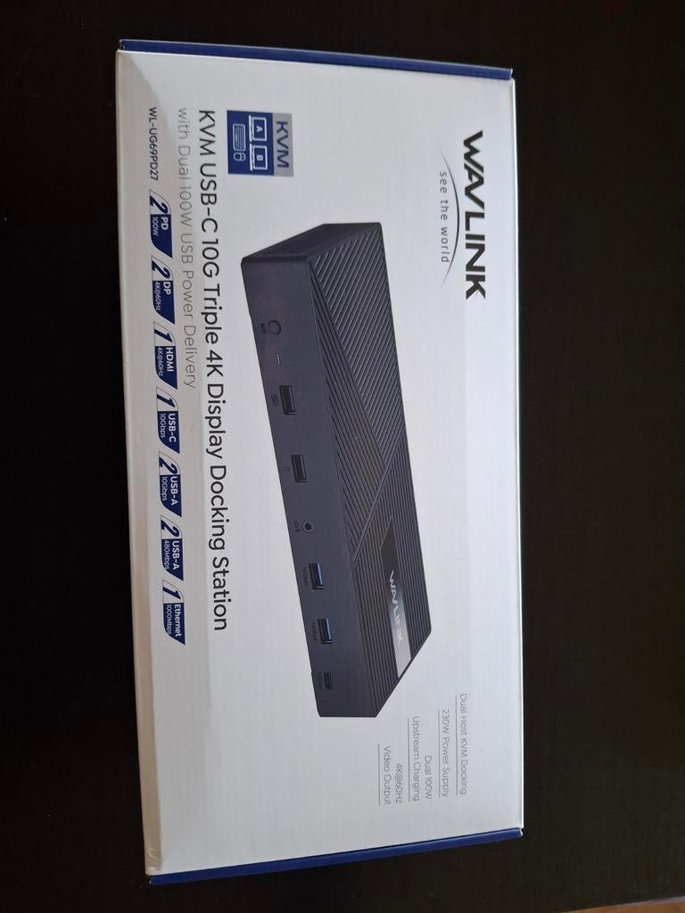 Wavlink KVM USB-C10G Triple 4K Docking Station, Computers en Software, Dockingstations, Nieuw, Laptop, Ophalen of Verzenden