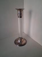Vintage Mid-Century Kandelaar – Lucite & Verzilverd – 21 cm, Ophalen of Verzenden, Overige materialen
