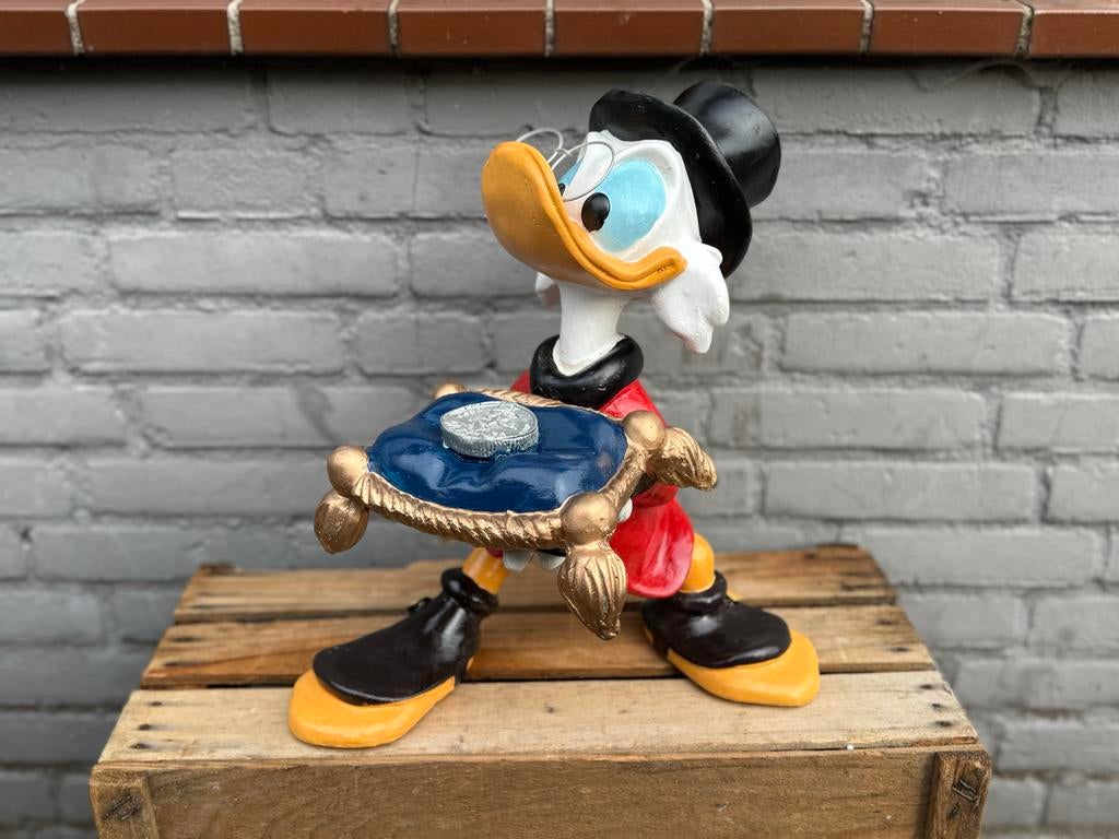 Disney Dagobert Duck beeld Scroodge, Verzamelen, Ophalen, Overige figuren, Gebruikt, Beeldje of Figuurtje