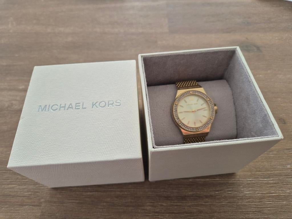 Gouden Michael Kors MK7335 Lennox horloge, Sieraden, Tassen en Uiterlijk, Horloges | Dames, Polshorloge, Nieuw, Goud, Met strass