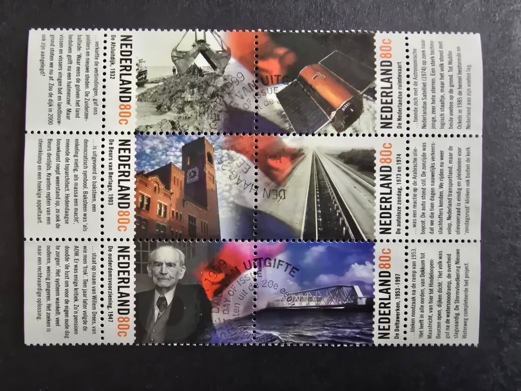 Postzegels Nederland 1999 - NVPH 1842-1847 - Blokje, Postzegels en Munten, Postzegels | Nederland, Ophalen of Verzenden, Na 1940