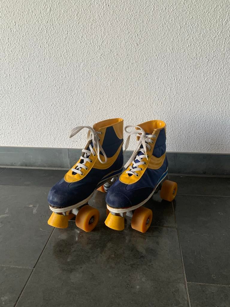 Vintage Impag Roller Skates - Blauw/Geel, Ophalen, Zo goed als nieuw, Kinderen