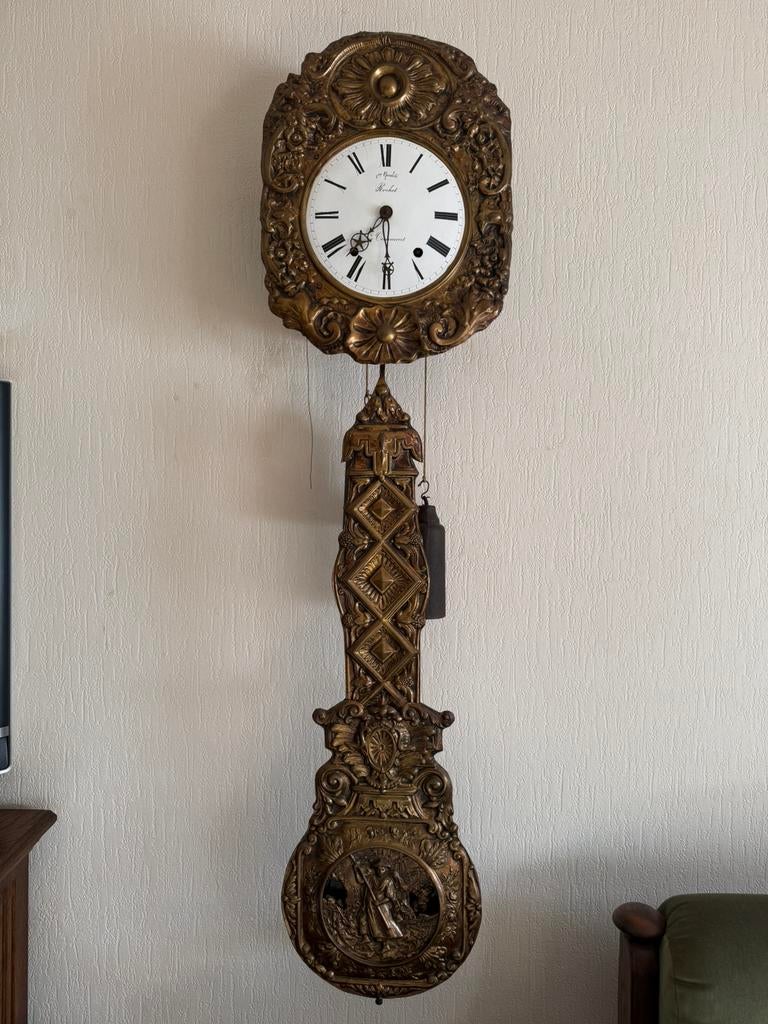 Vintage Antieke Franse Comtoise Klok (1881)Rochet à Beaumont, Antiek en Kunst, Antiek | Klokken, Ophalen