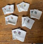 Antiek geborduurde dameszakdoeken - 12 beschikbaar, Ophalen of Verzenden