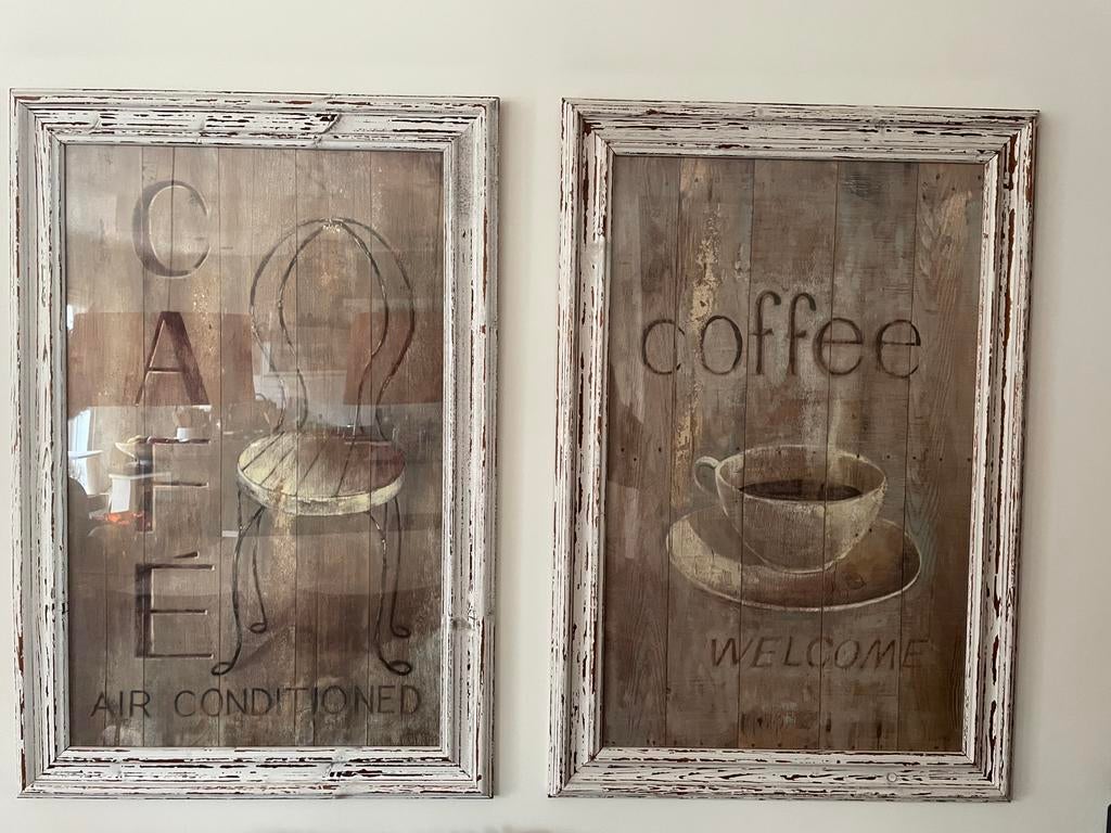 Schilderij coffee en cafe, Ophalen, Oorspronkelijke maker, Zo goed als nieuw, Schilderij