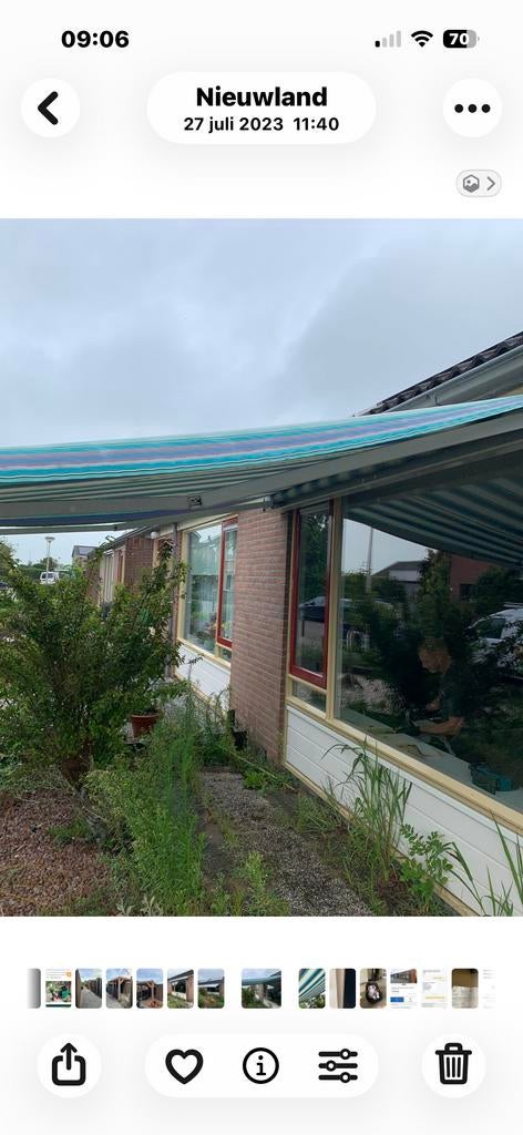 Elektrisch zonnescherm te koop, Ophalen, Gebruikt, Knikarmscherm, Elektrisch