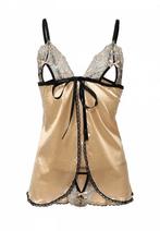 Casmir ``Linda`` Lingerie Set beige-zwart maat L/XL (675), Casmir, Ophalen of Verzenden, Overige kleuren, Setje