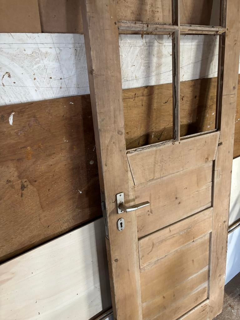 Oude houten binnendeur, 738x2130 cm, Doe-het-zelf en Verbouw, Deuren en Horren, Ophalen, Gebruikt, Minder dan 80 cm, 215 cm of meer