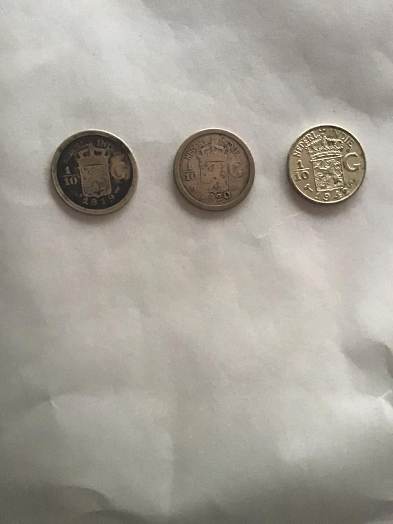 Set van 3 historische munten uit Nederlands-Indië, Ophalen of Verzenden, Koningin Wilhelmina, Overige waardes, Setje