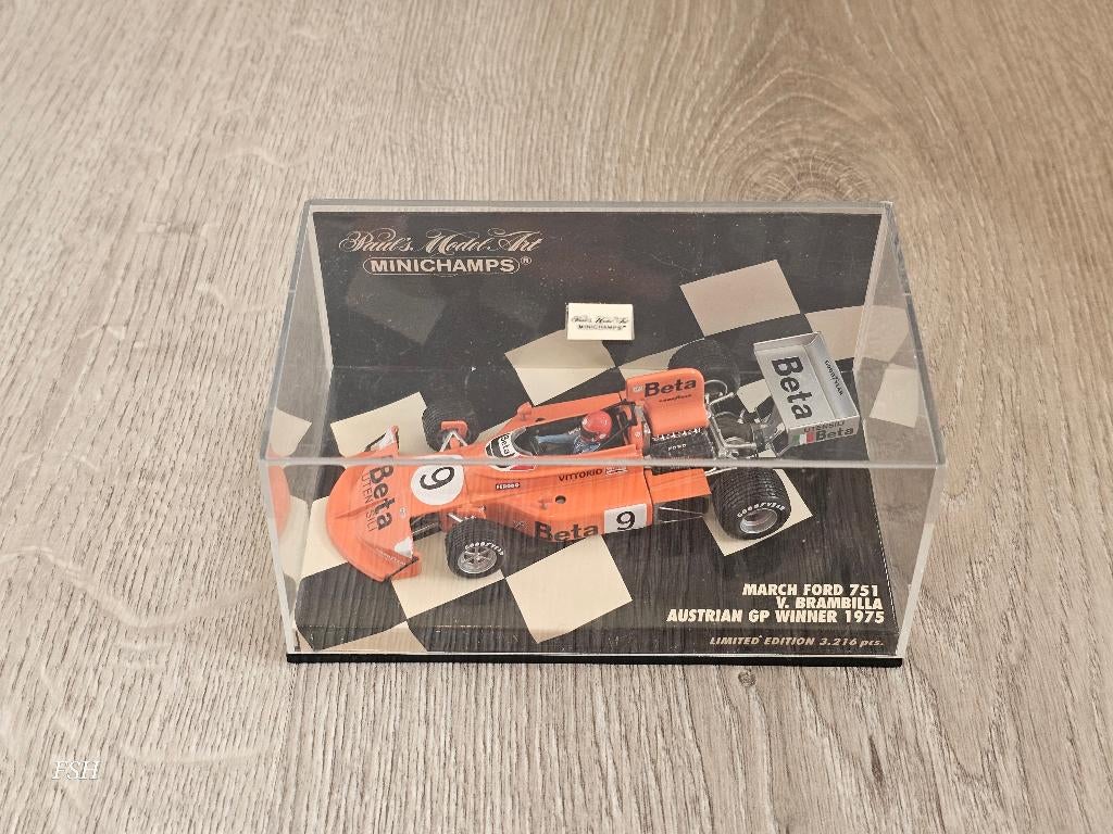 Miniature Voiture Minichamps 1/43 March Ford 751 - Vittoria GP Autriche 1975 - Brambilla