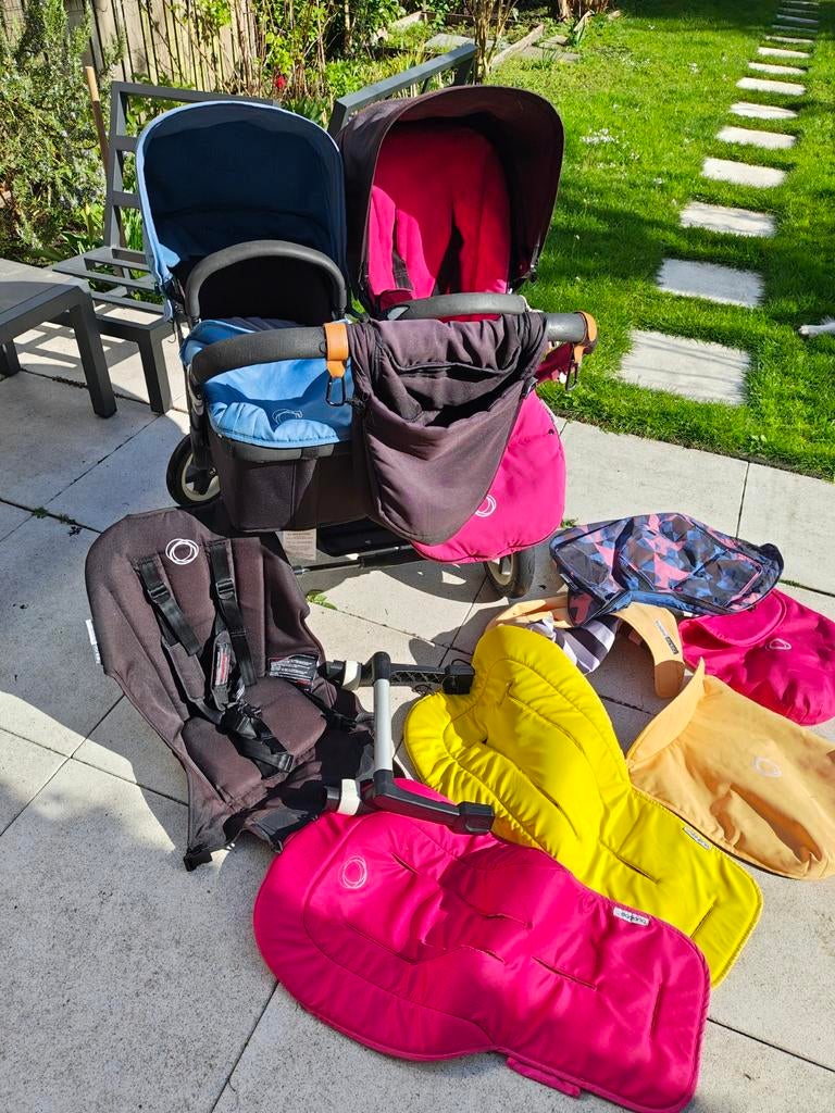 Bugaboo Donkey Duo Twin met veel accessoires incl. regenkap, Ophalen, Gebruikt, Combiwagen, Duowagen