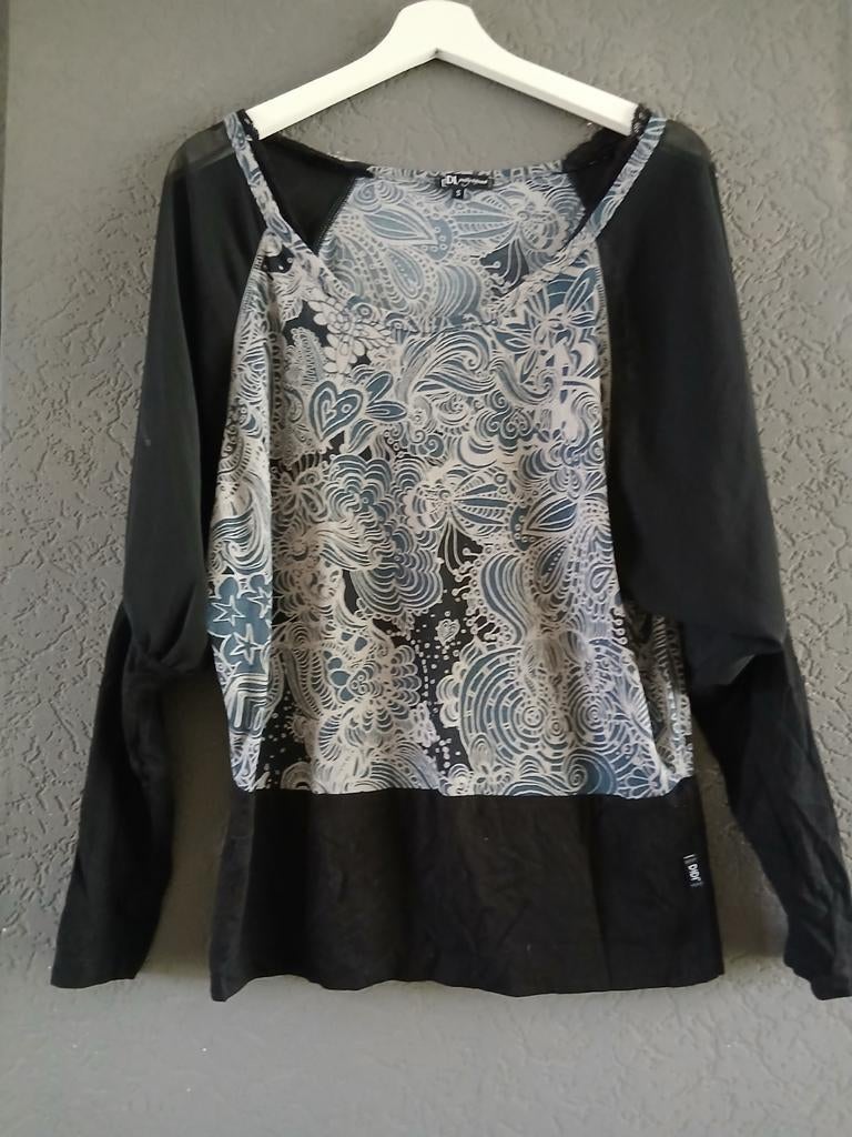 Didi shirt met doorschijnende mouwen maat S, Verzenden