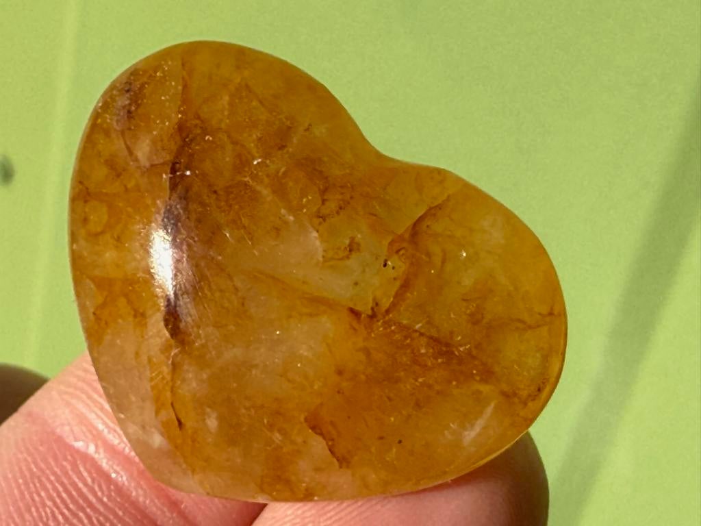 Golden Healer hartje Limonietkwarts mineralen BB, Ophalen of Verzenden, Mineraal