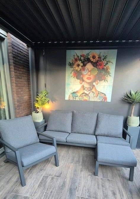 Royal seasons cannes set, Ophalen, 4 zitplaatsen, Bank, Aluminium