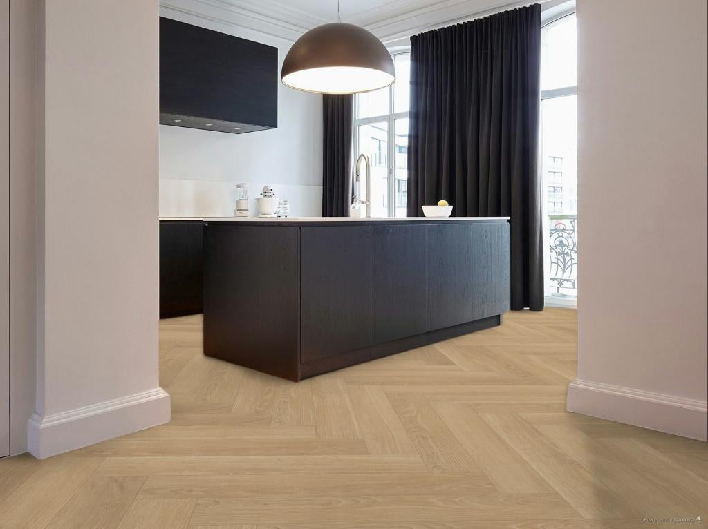 visgraat laminaat – Hoomline Aquaprotect Zeebaars, Ophalen, 50 tot 150 cm, Nieuw, Minder dan 5 m²