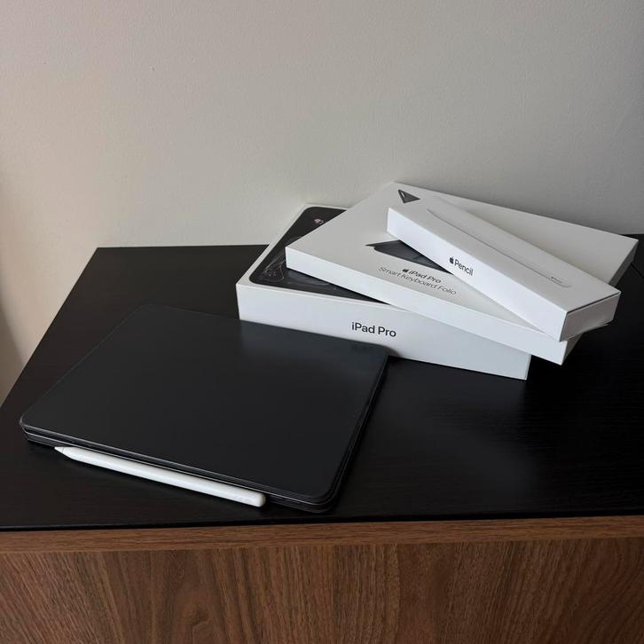 Apple iPad Pro 11” + Pencil 2 + Keyboard Folio, Computers en Software, Apple iPads, Zo goed als nieuw, Apple iPad, 11 inch, 64 GB