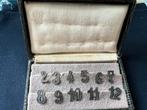 Zilveren Tafelnummers 2-12 in Originele Doos, Antiek en Kunst, Ophalen of Verzenden, Zilver