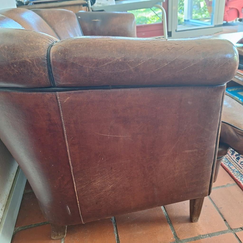 Schapenleren bankje, Ophalen of Verzenden, Gebruikt, Rechthoekig, 125 cm of meer