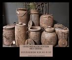 Nepalese pot met deksel bolle pot hoge pot kruik sober mand, Huis en Inrichting, Woonaccessoires | Overige, Ophalen of Verzenden
