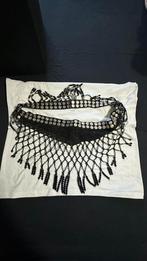 Shanica handgemaakte dames designriem denim witte jade, Ophalen of Verzenden, Zo goed als nieuw, Wit