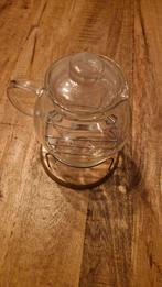 Glazen theepot met theelichtje, Ophalen of Verzenden, Zo goed als nieuw