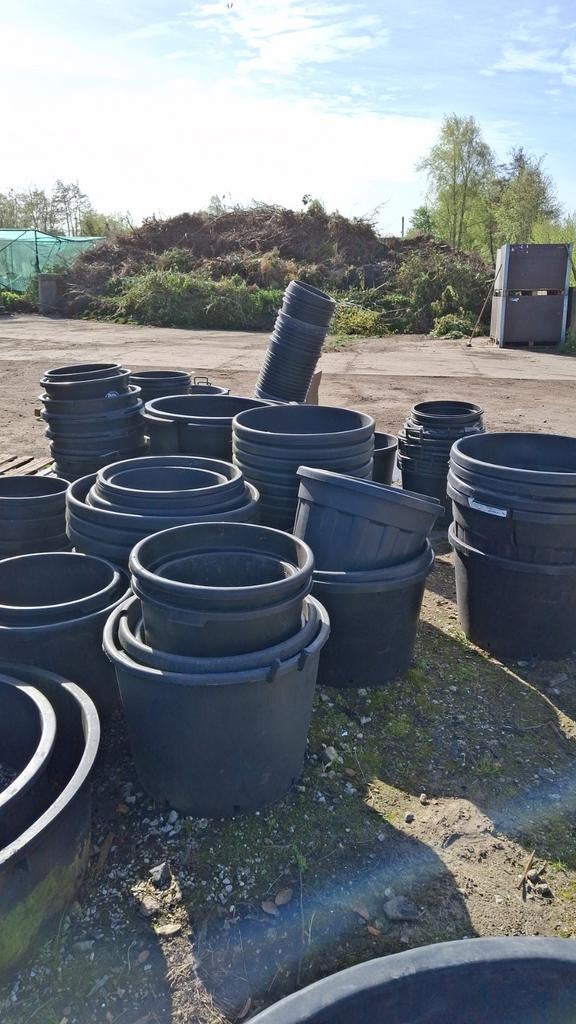 Diverse zwarte kunststof potten en kuipen voor tuin/balkon, Ophalen, Kunststof, Gebruikt, 40 cm of meer