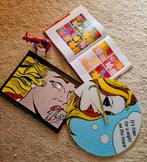 Pop Art Koe, boek, klok, print., Ophalen