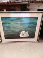 Schilderij met zeilboot op zee, ingelijst, Ophalen