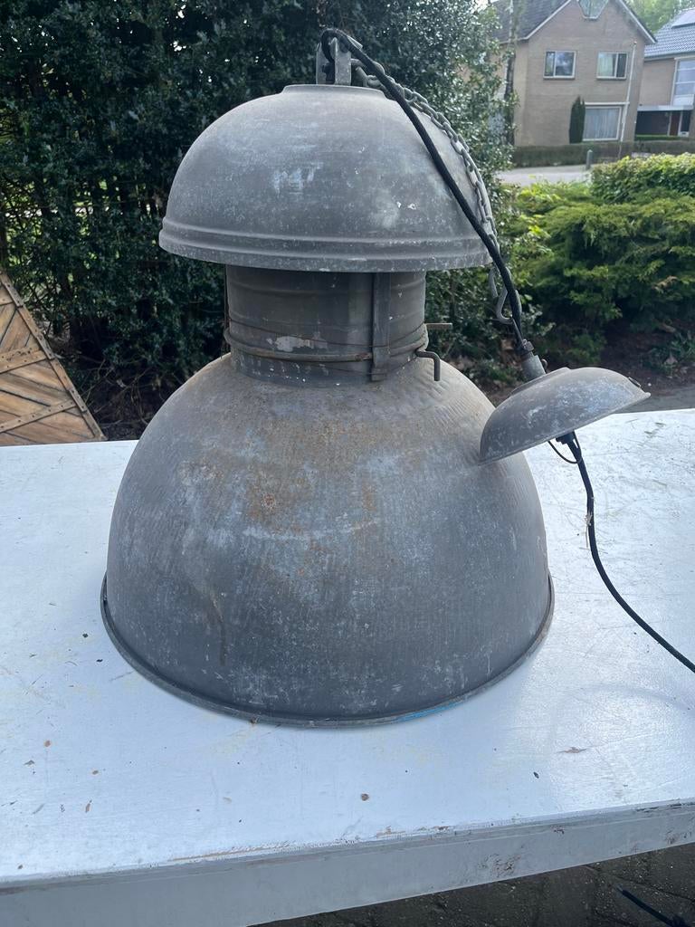 Robuuste Industriële Hanglamp - Mega Eettafel/Veranda, Ophalen of Verzenden, Gebruikt, Metaal, 75 cm of meer