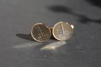 Goud vergulde manchetknopen 1 cent munten, Verzenden, Gebruikt, Overige materialen, Verguld