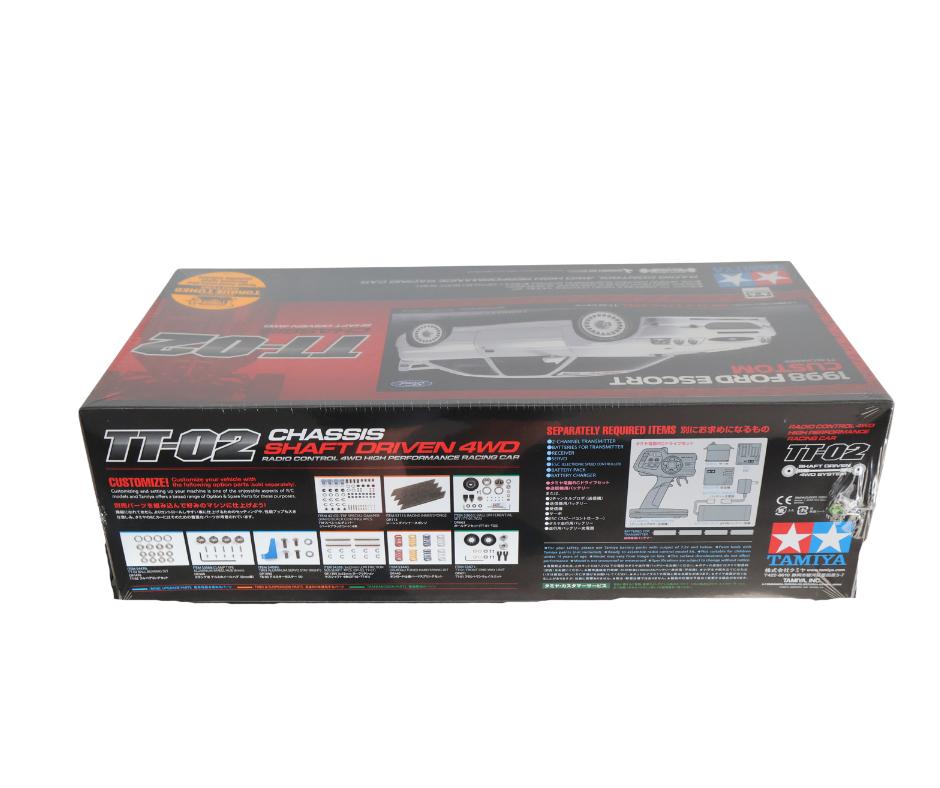 Tamiya 58691 1/10 R/C 1998 Ford Escort Custom (TT-02), Hobby en Vrije tijd, Modelbouw | Radiografisch | Auto's, Elektro, Nieuw