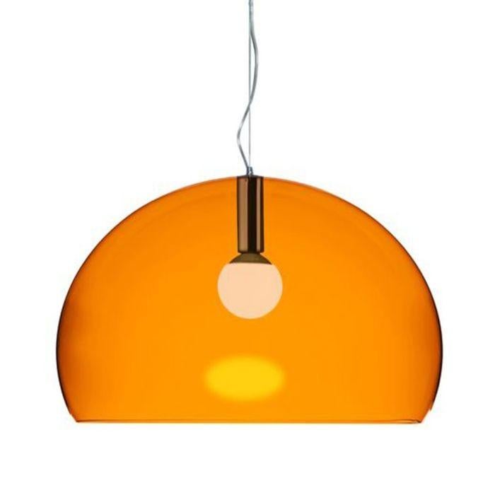 2x Kartell FL/Y hanglamp orange, Ophalen, Zo goed als nieuw, 50 tot 75 cm