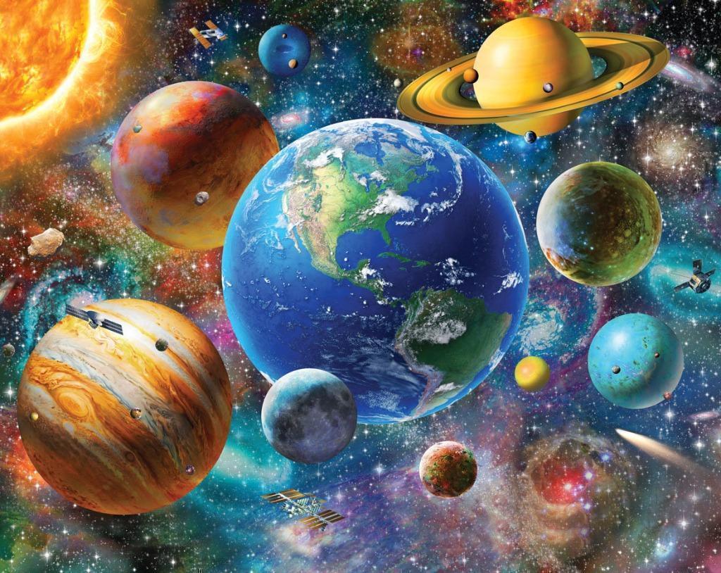 Planeten Poster Behang - Walltastic - Zonnestelsel, Ruimte, Blauw, Ophalen of Verzenden, Minder dan 10 m², Nvt