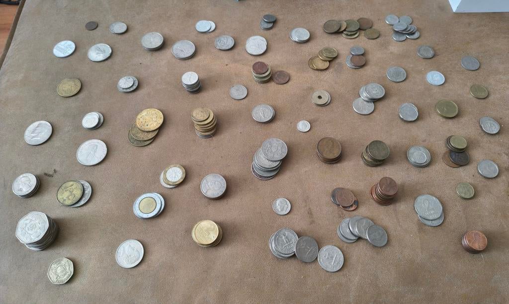 Munten verzameling Dollars Marken Ponden enz, Ophalen of Verzenden