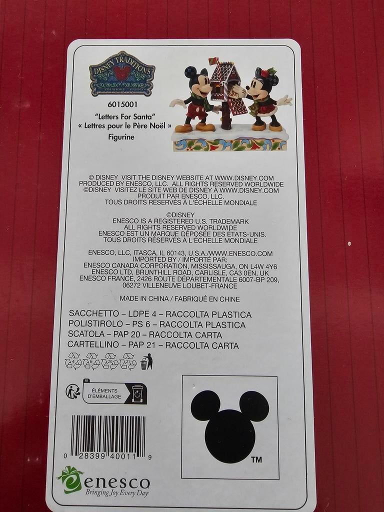 Disney Traditions Mickey & Minnie Letters For Santa Beeldje, Ophalen of Verzenden