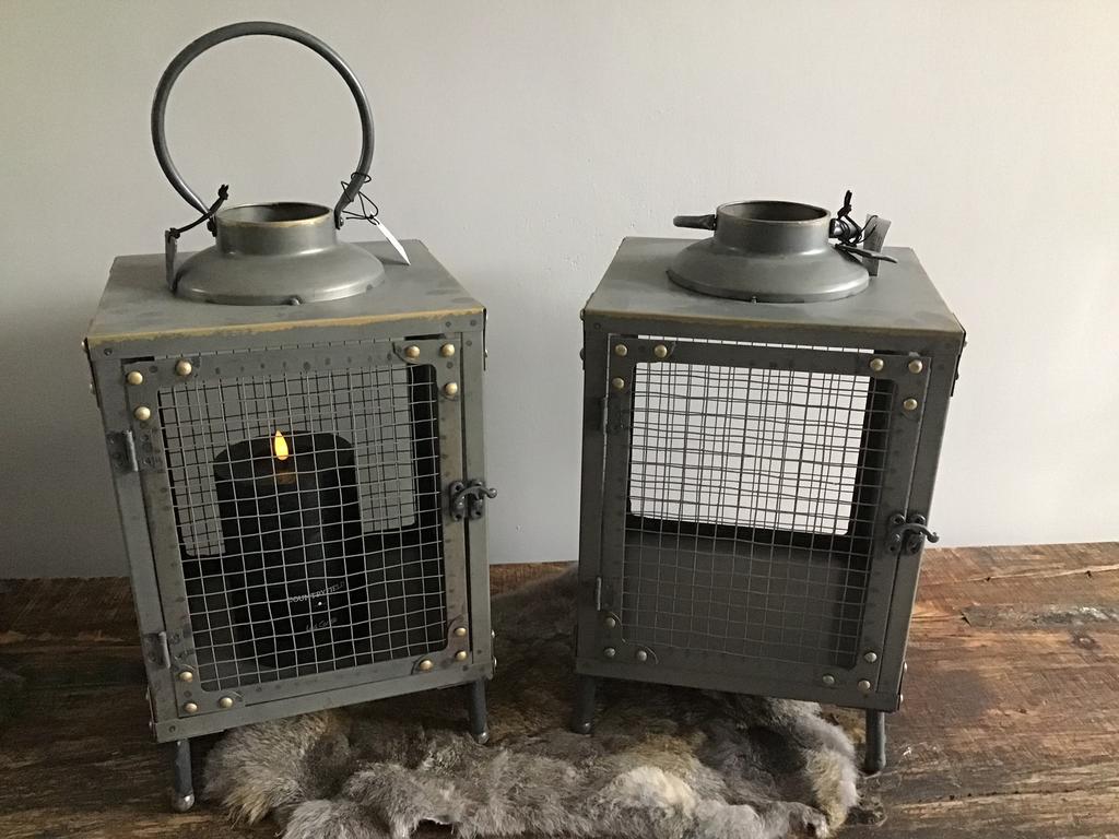 Stoere metalen lantaarns, Ophalen, Nieuw, Metaal