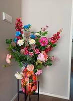 Zijden bloemen boeket inclusief vaas, Ophalen of Verzenden, Nieuw, Binnen