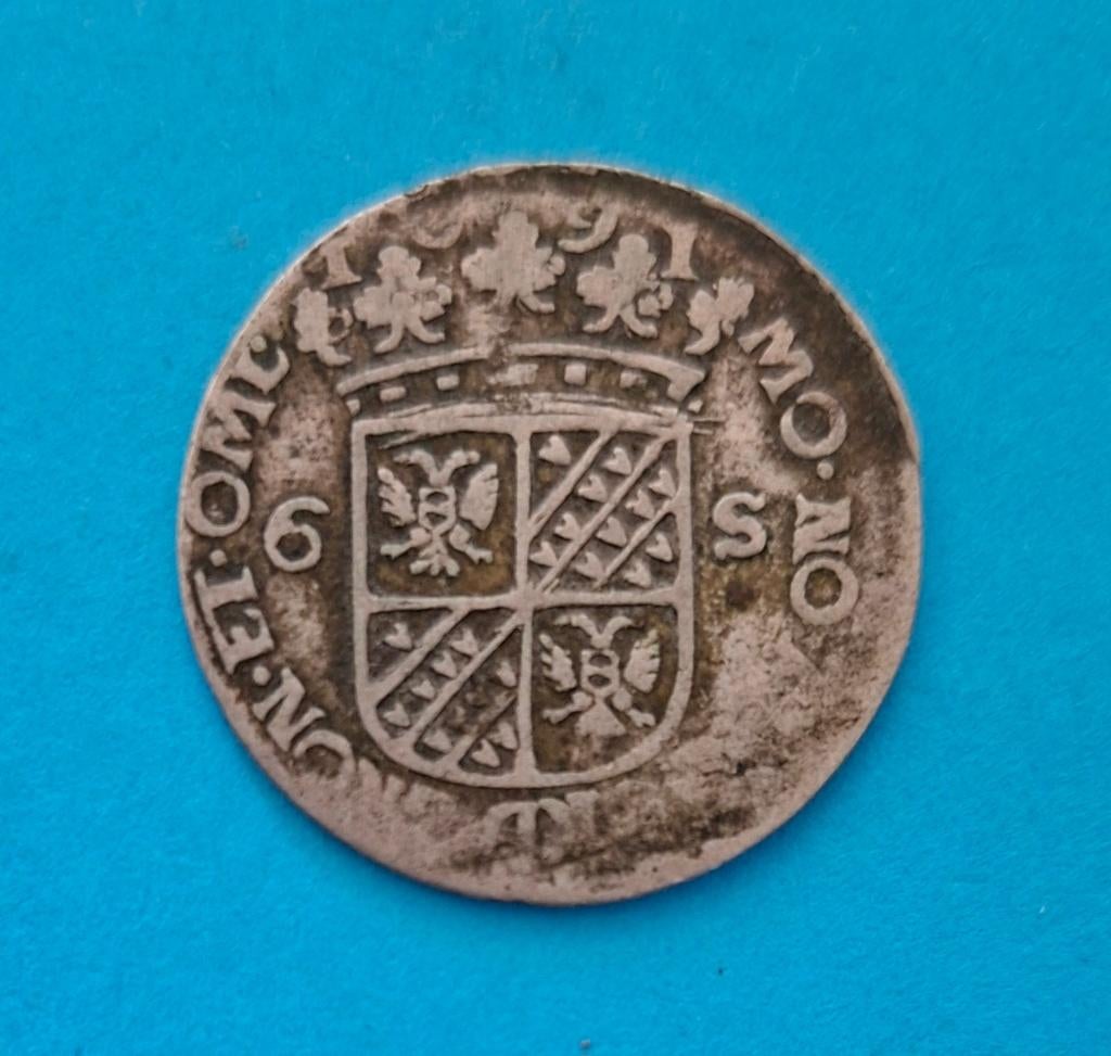 Rijdersschelling Groninger Ommelanden 1691, Postzegels en Munten, Munten | Nederland, Vóór koninkrijk, Verzenden, Zilver, Overige waardes