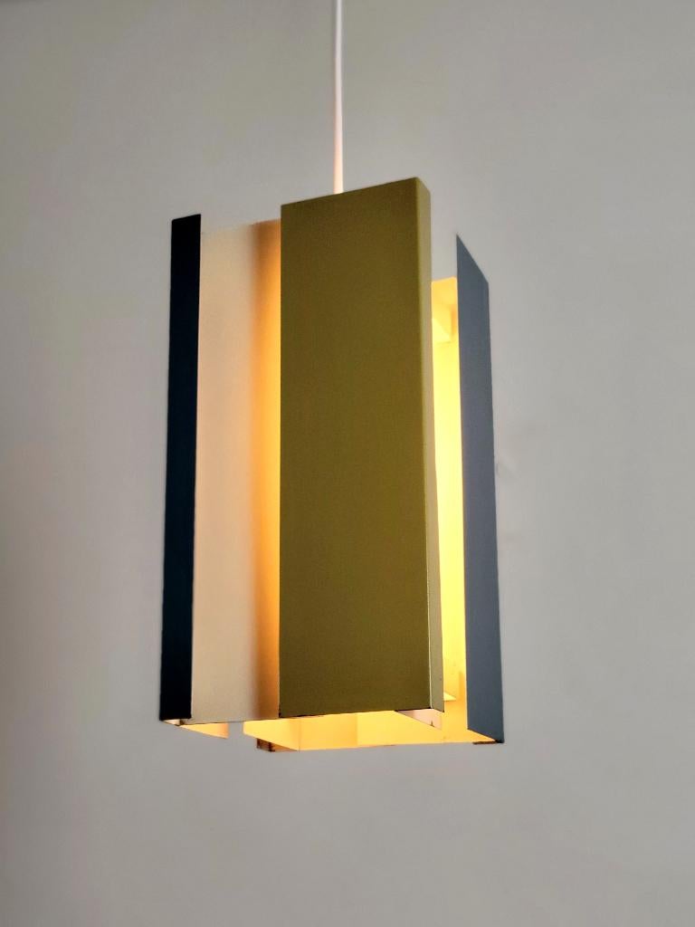 Modernistische hanglamp van J.J.M. Hoogervorst voor Anvia, Ophalen, Gebruikt, Vintage design, Modernistisch, Dutch Design, Metaal