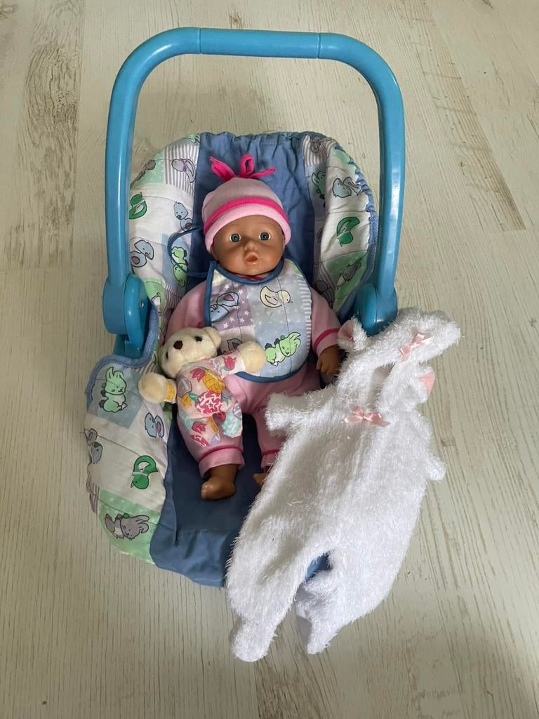 Baby Carrier With Doll Toy Set, Ophalen of Verzenden, Zo goed als nieuw, Babypop