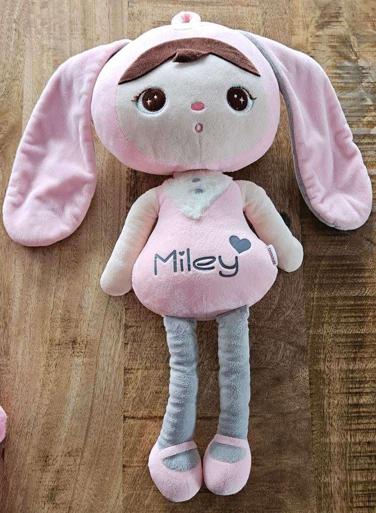 Metoo Konijn Knuffel met Naam Miley - Nieuw!, Ophalen of Verzenden, Nieuw, Konijn