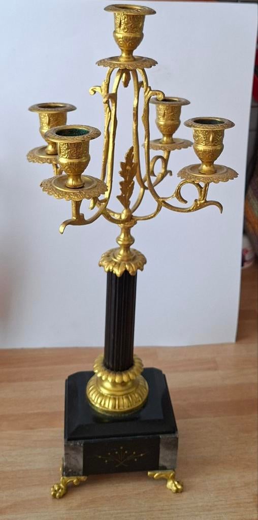 Mooie kandelaar hoog 42.5 cm., Antiek en Kunst, Ophalen, Koper of Brons