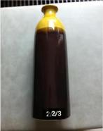 Vaas Vintage bruin/geel keramiek H 38 br15 cm, Overige kleuren, Aardewerk of Porselein, Ophalen of Verzenden, Zo goed als nieuw