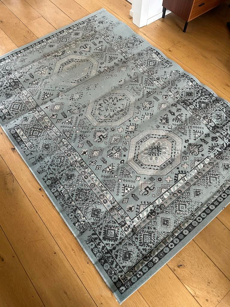 Perzisch tapijt lichtgroen 223x160cm, Ophalen, Gebruikt, 150 tot 200 cm, 200 cm of meer