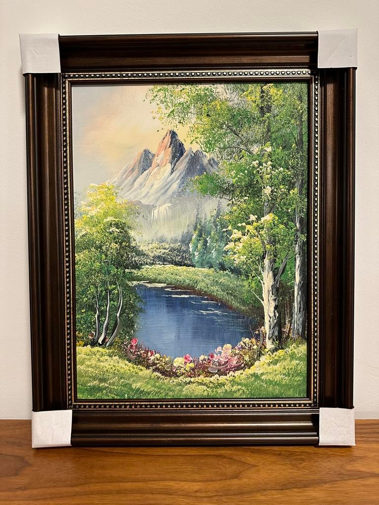 Nieuw Olieverf Schilderij met Lijst - Berglandschap 30x40, Antiek en Kunst, Ophalen