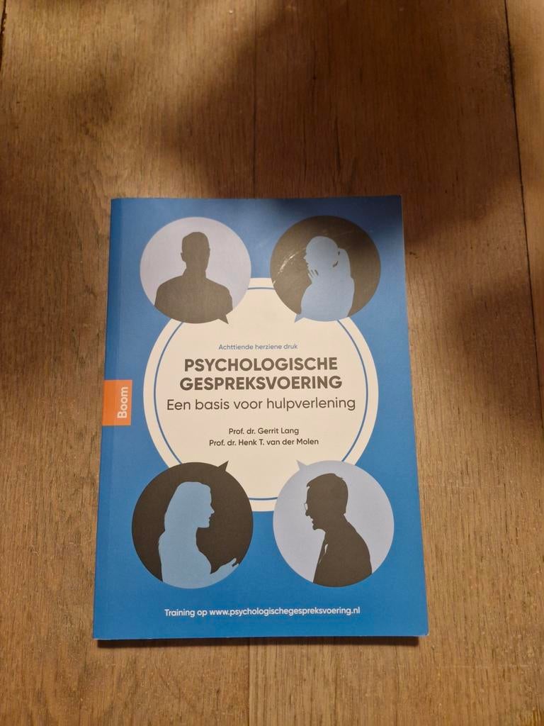 Psychologische Gespreksvoering - Studieboek, Ophalen of Verzenden, Zo goed als nieuw, Gerrit Lang, Henk T. van der Molen