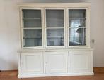 Vitrinekast, hout, wit, antiek glas, uniek exemplaar, Ophalen, 200 cm of meer, Grenenhout, 200 cm of meer